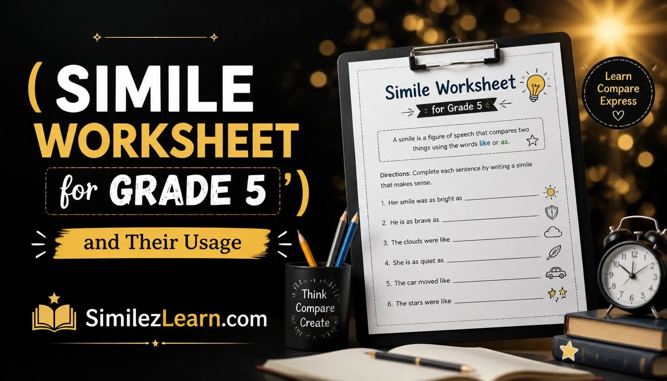 simile worksheet for grade 5