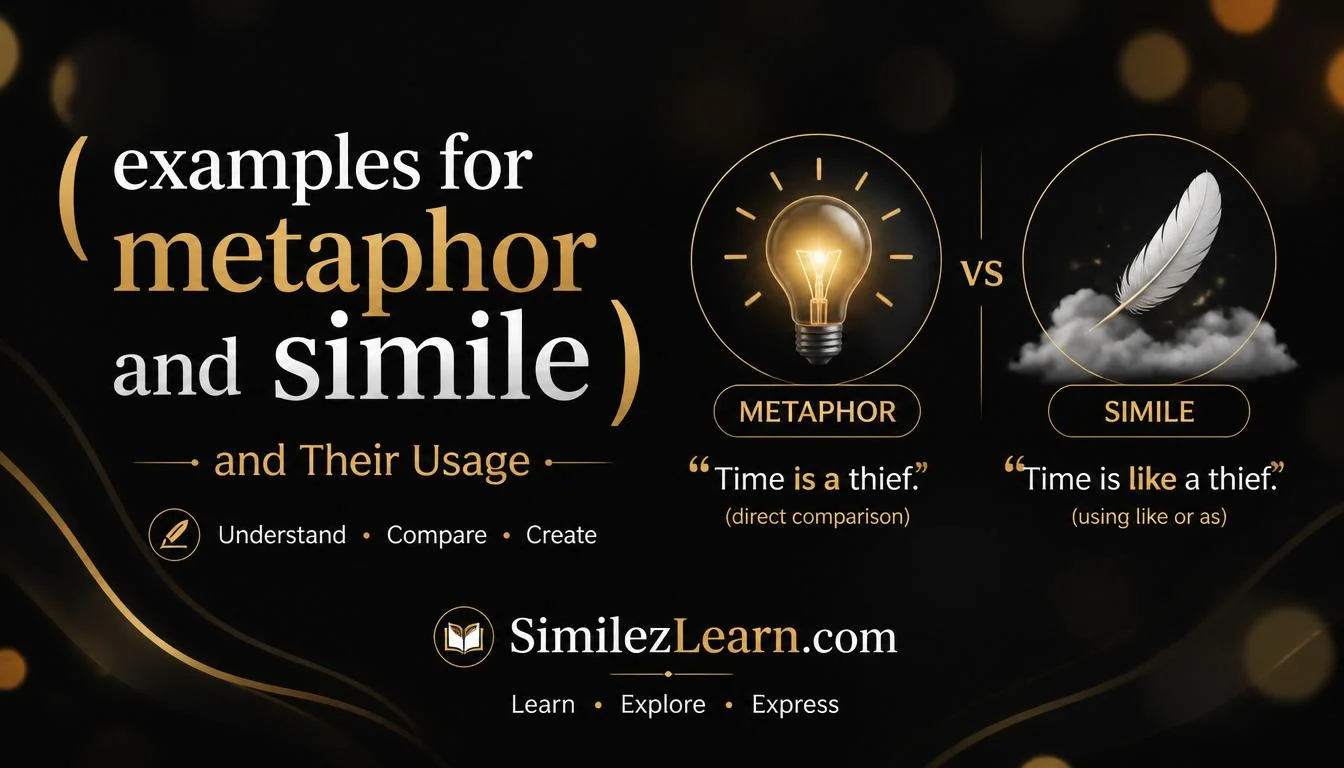 examples for metaphor and simile