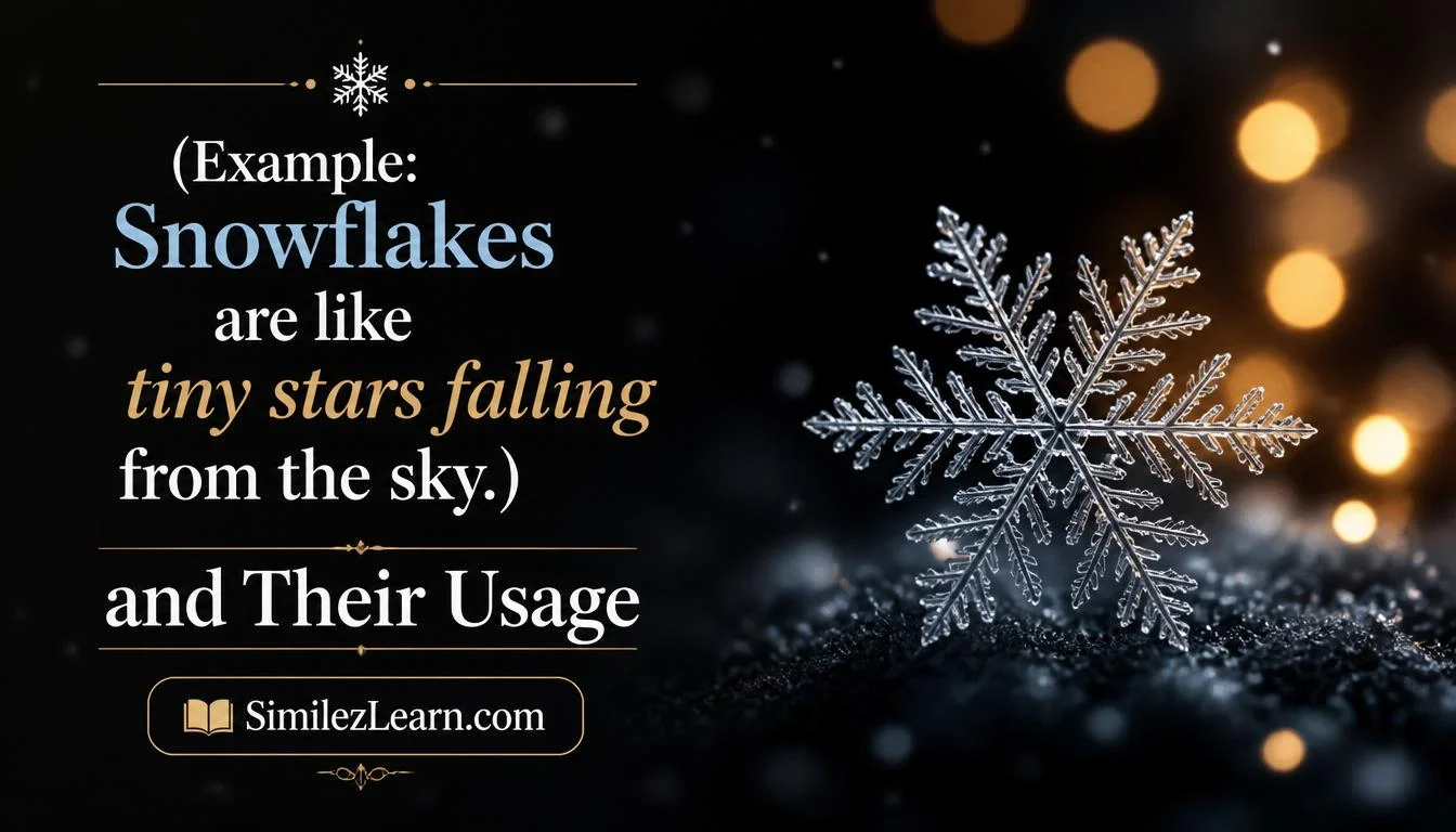 give an example of a simile for snowflakes