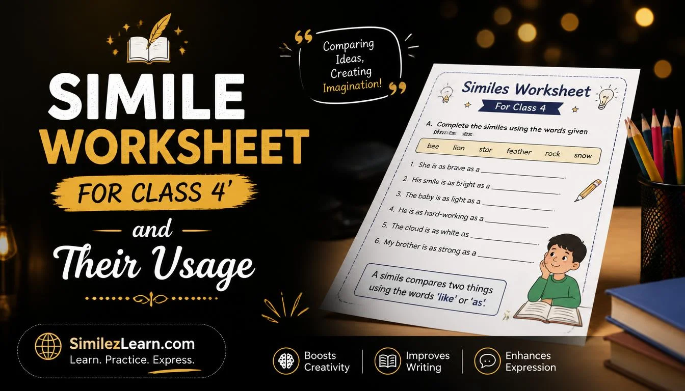 simile worksheet for class 4